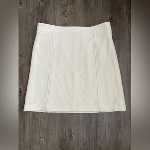 Ann Taylor Wool Blend Textured Skirt Cream Size 16